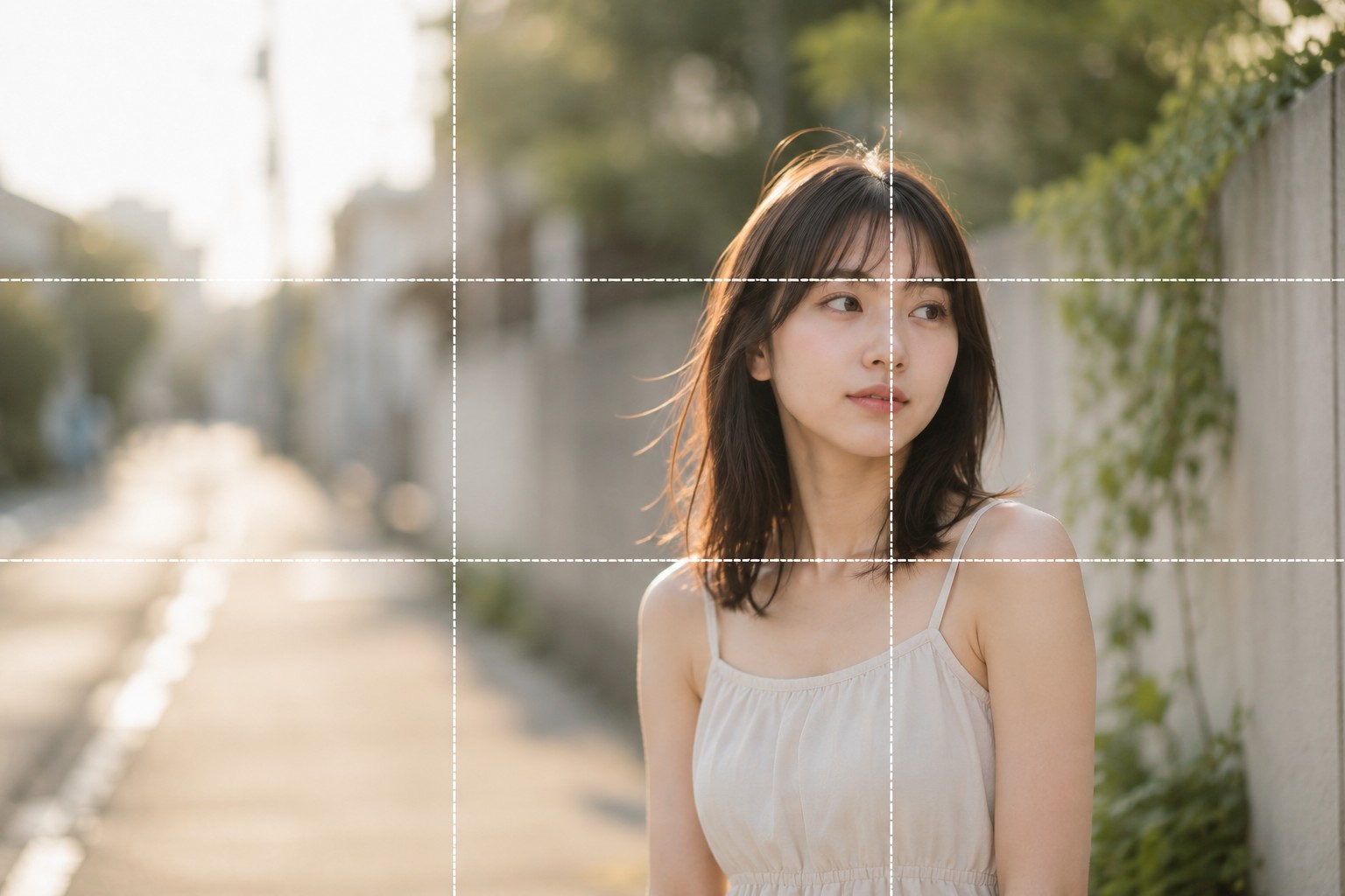 三分割構図ポートレート写真