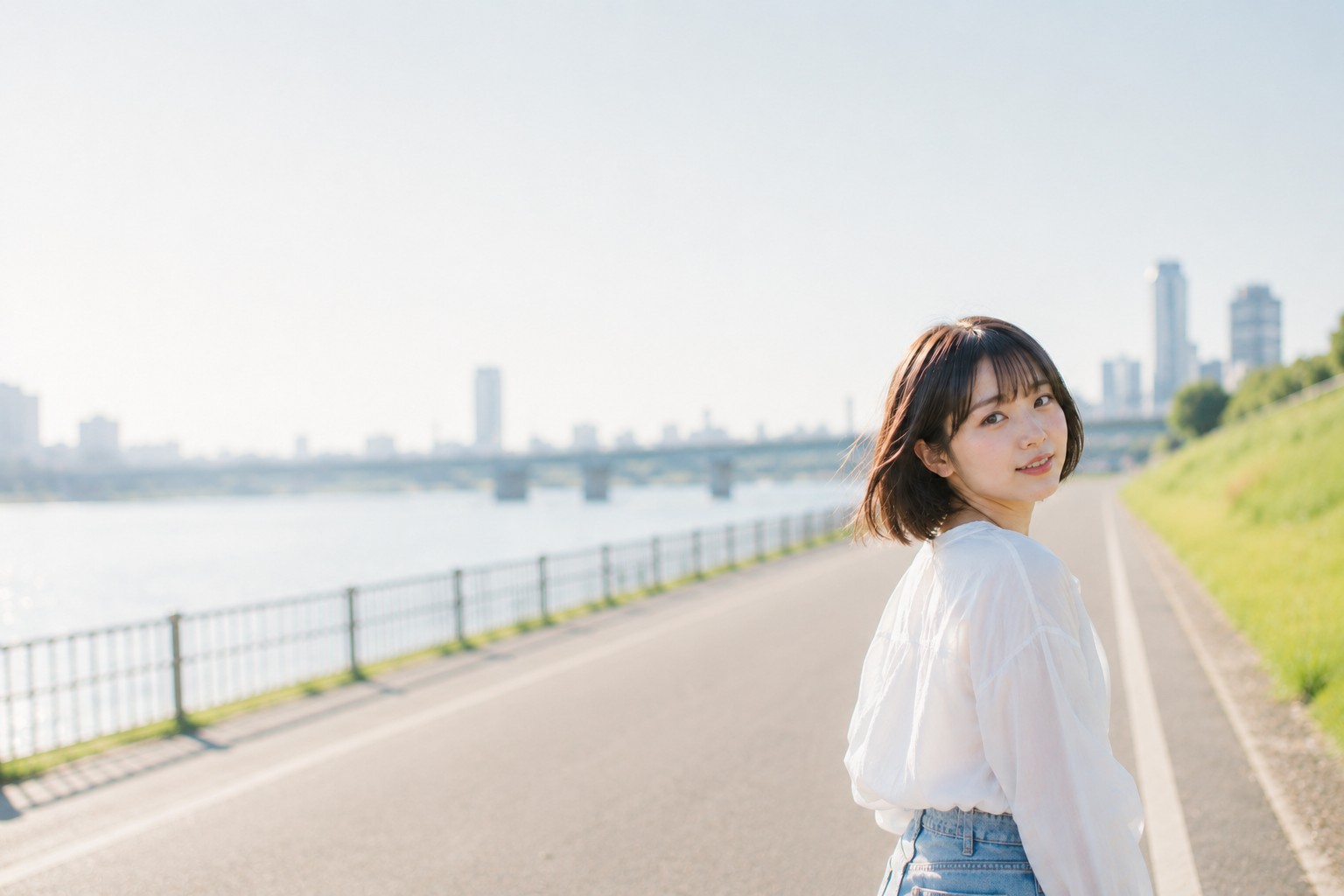 余白を使った構図ポートレート写真
