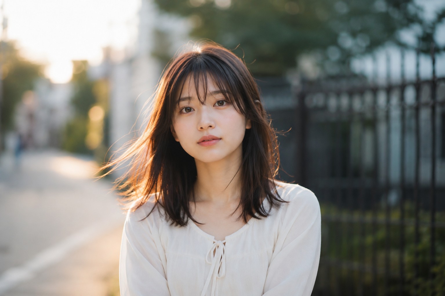 日の丸構図ポートレート写真